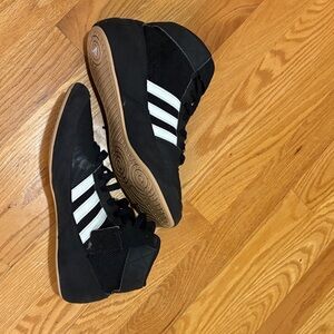 adidas Black and White High-Top Sneakers HVC 2 Wrestling shoes